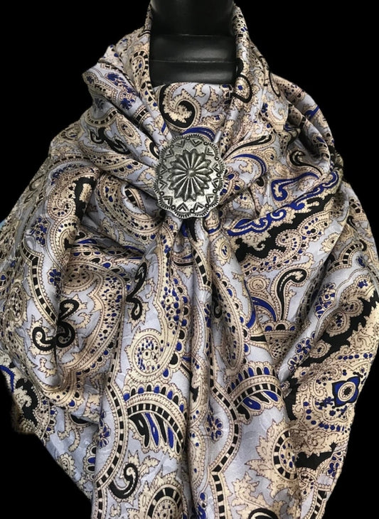 Silk Scarf Wild Rags Gold Paisley.