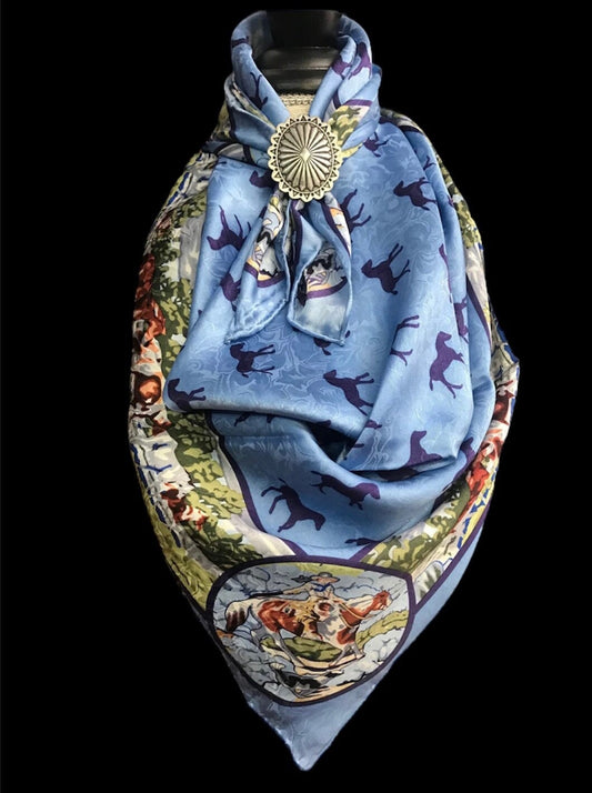 Silk Scarf Wild Rags Blue Ponies