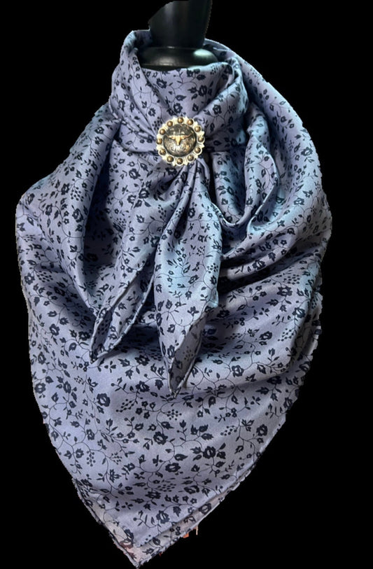 Silk scarf Wild Rags Blue Floral