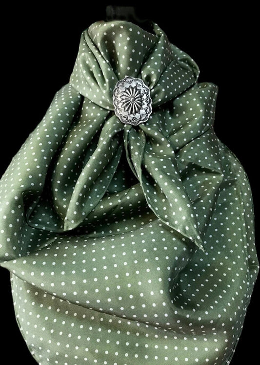 Silk Scarf Wild Rags Sage Polka Dot