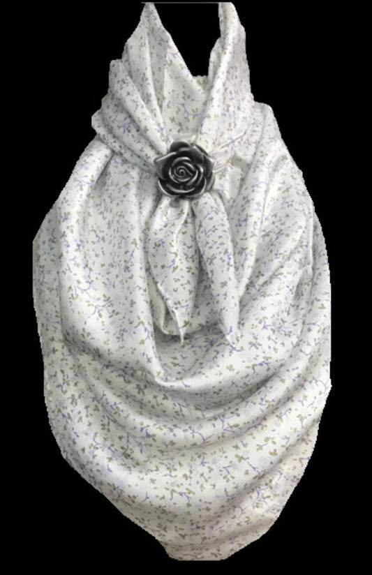 Silk Scarf Wild Rags White Floral