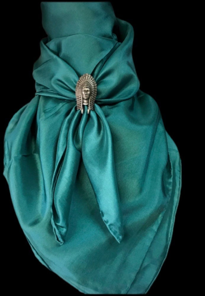 Silk Scarf Wild Rag Solid Teal