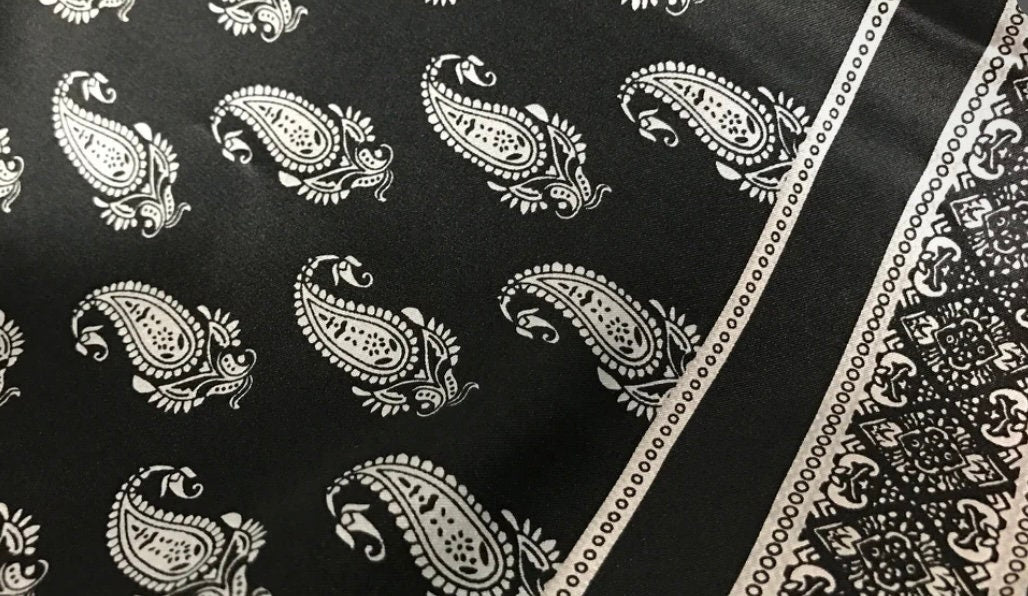 Silk Scarf Wild Rags Black Paisley