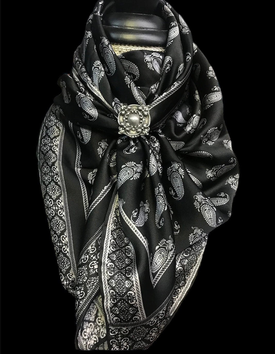 Silk Scarf Wild Rags Black Paisley