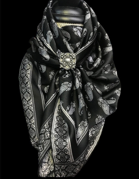 Silk Scarf Wild Rags Black Paisley