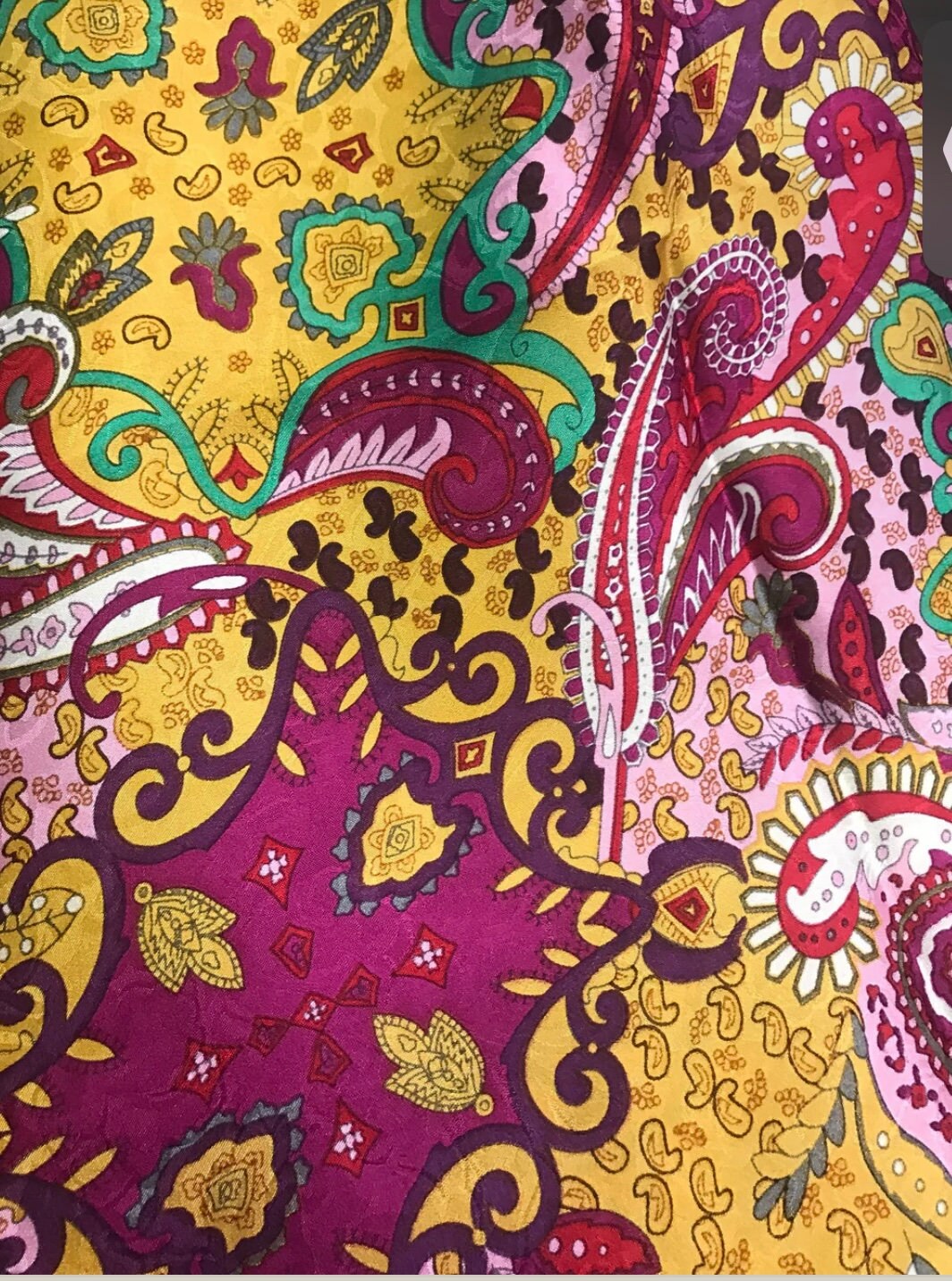 Silk Scarf Wild Rags Lemon Paisley