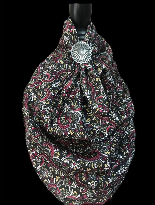 Silk scarf Wild Rags Olive & Wine Paisley