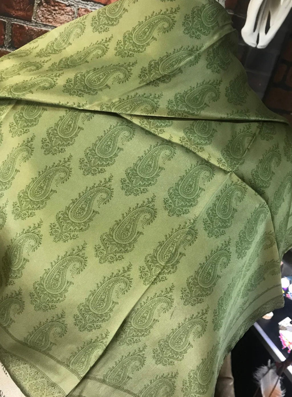 Silk scarf Wild Rags Sage Paisley