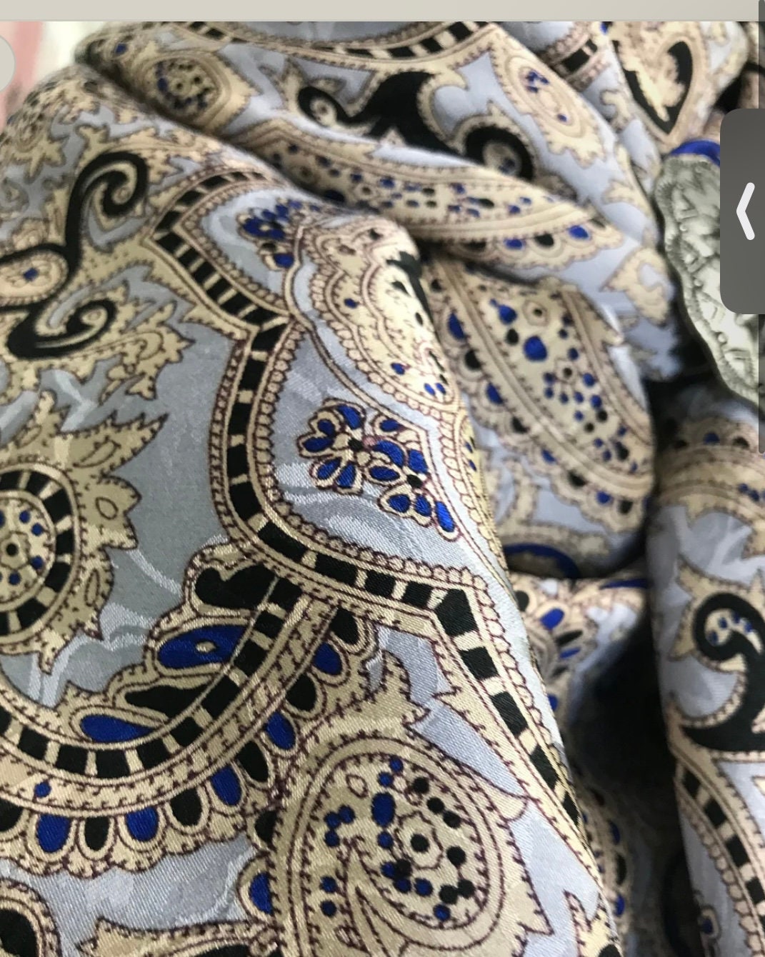 Silk Scarf Wild Rags Gold Paisley.
