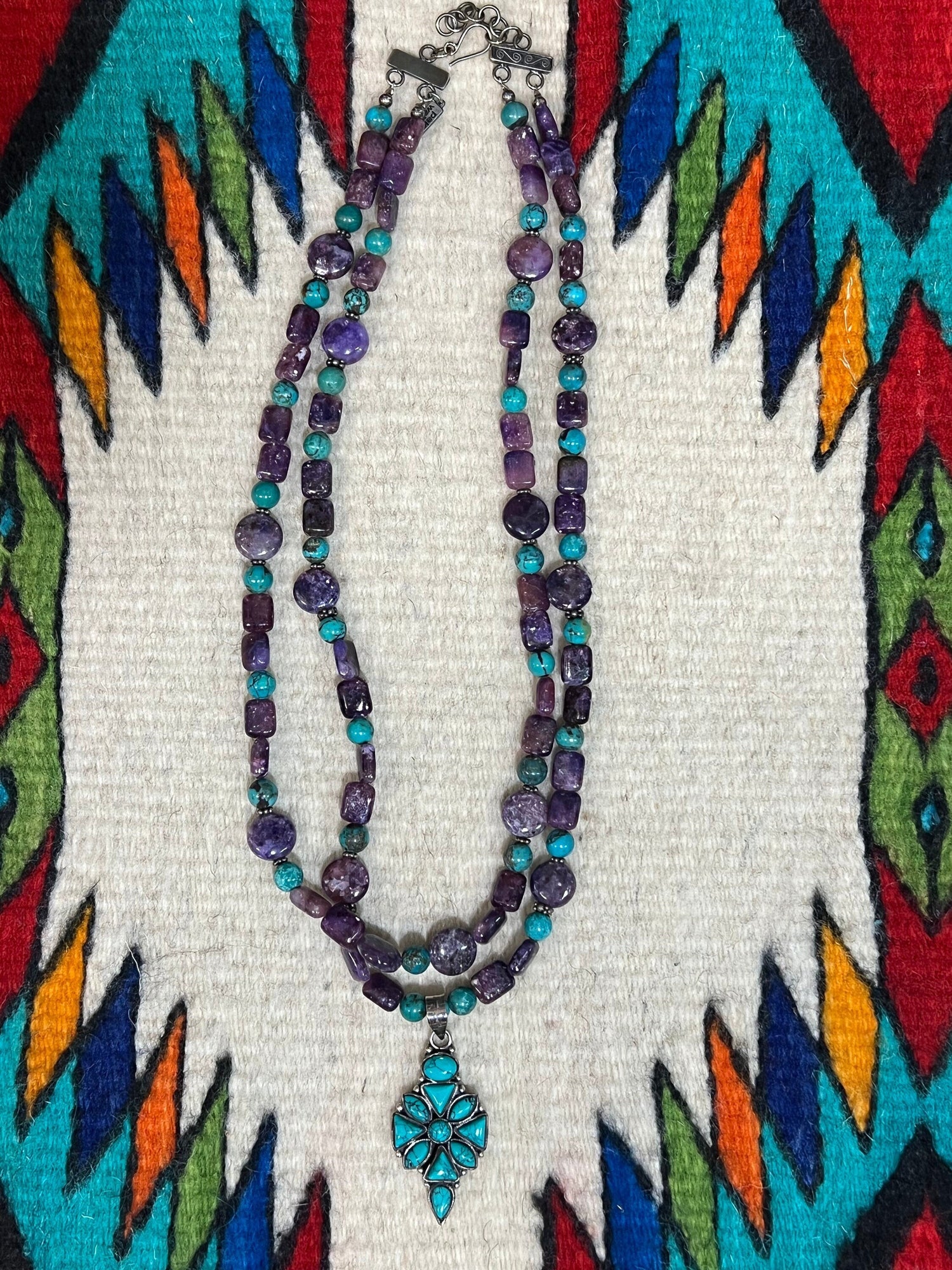 Turquoise & Lepidolite Beaded Necklace