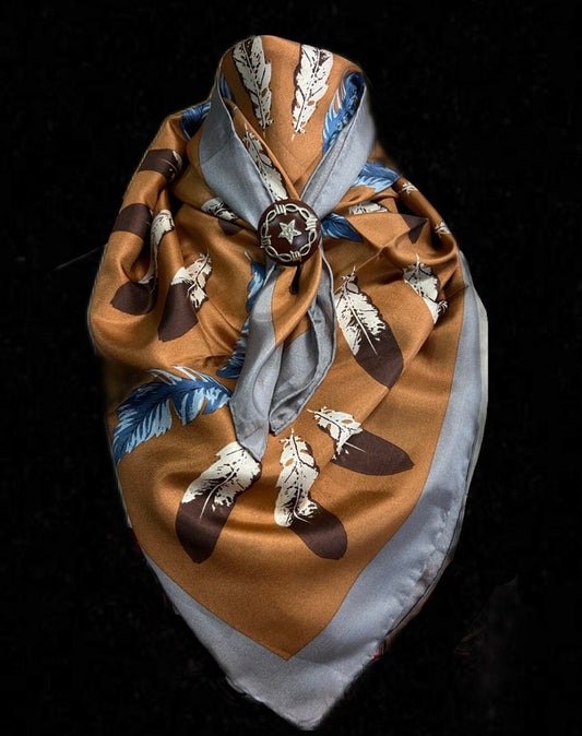 Silk scarf Wild Rags Denim Feather