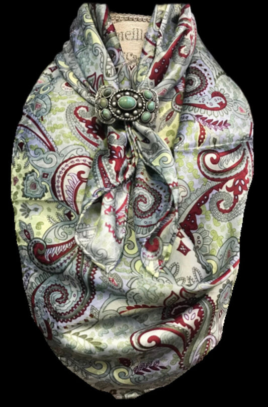 Silk Scarf Wild Rags Mint Paisley