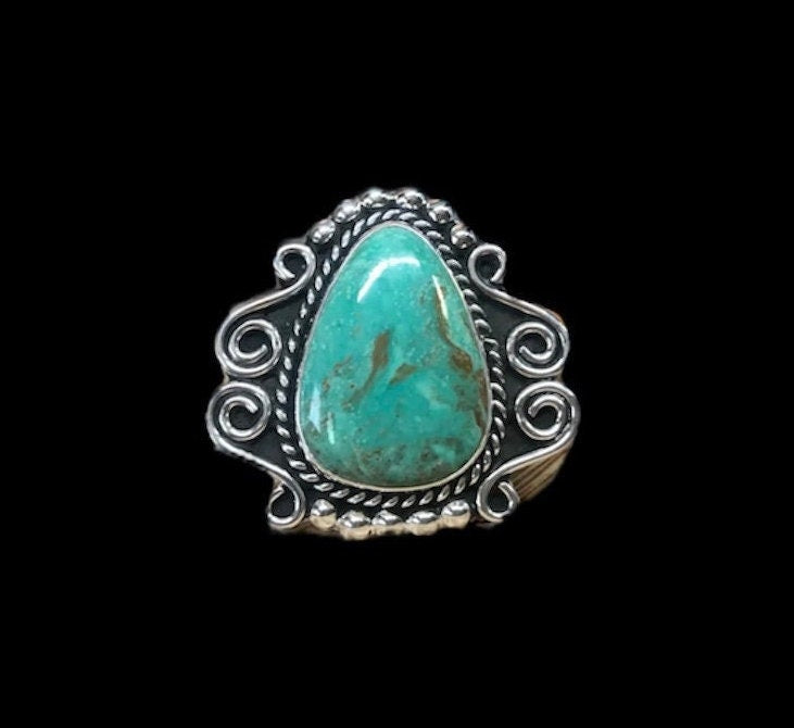 Navajo Tyrone Turquoise Sterling Silver Ring