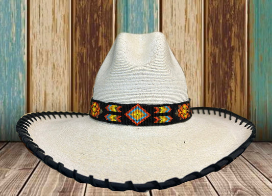 Southwest Beaded Black Turtle Hat Band