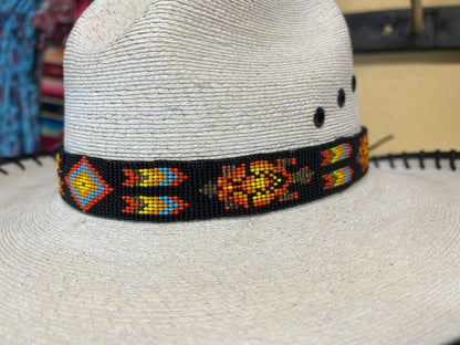 Southwest Beaded Black Turtle Hat Band