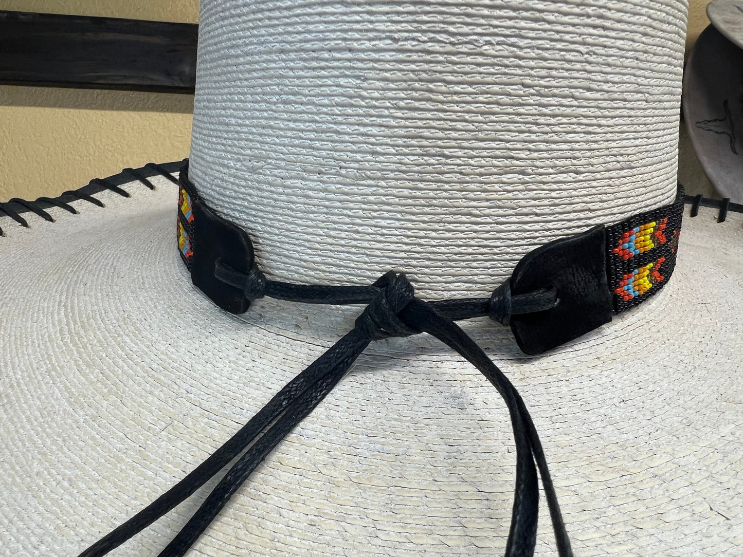 Southwest Beaded Black Turtle Hat Band