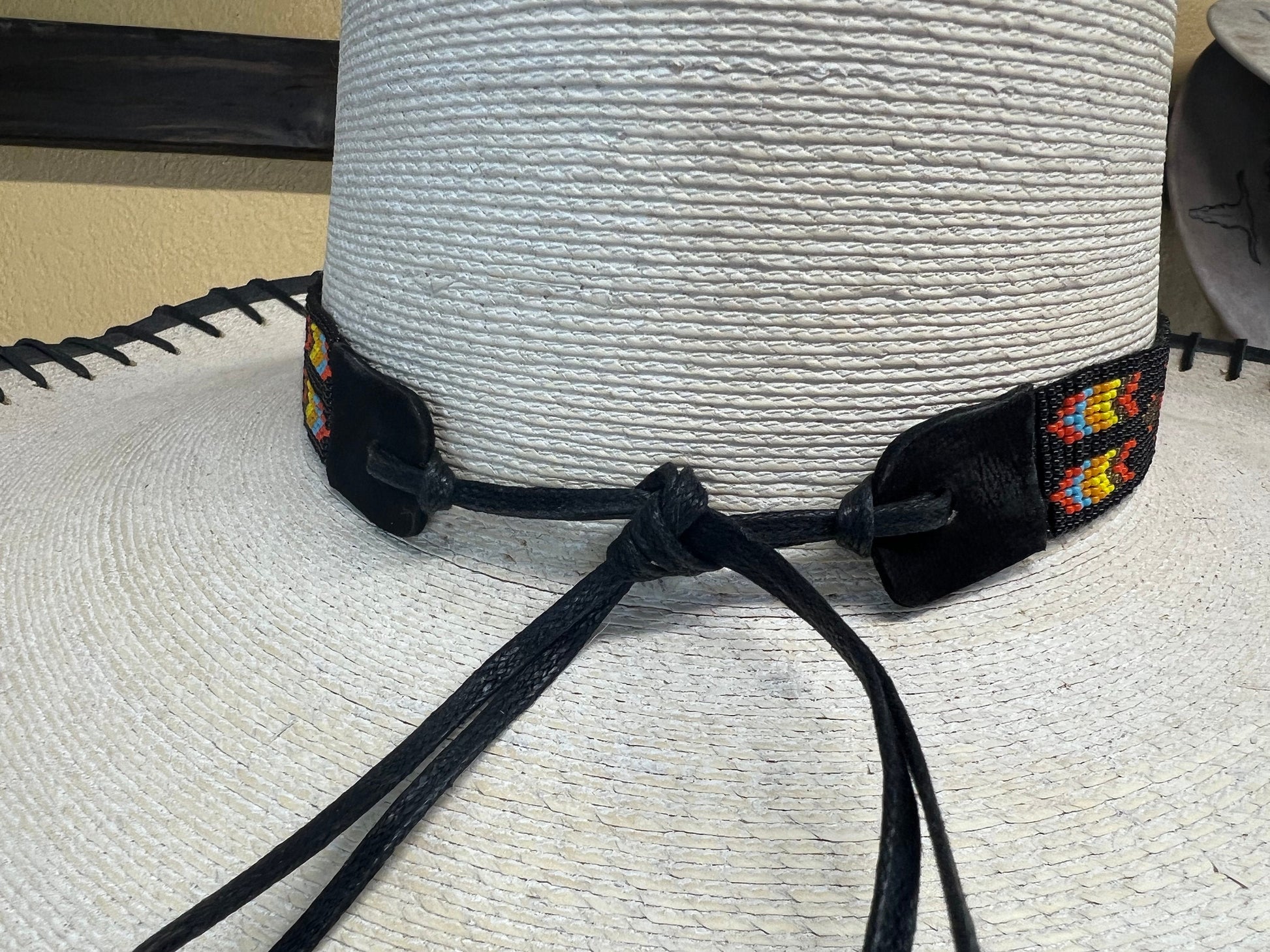 Southwest Beaded Black Turtle Hat Band