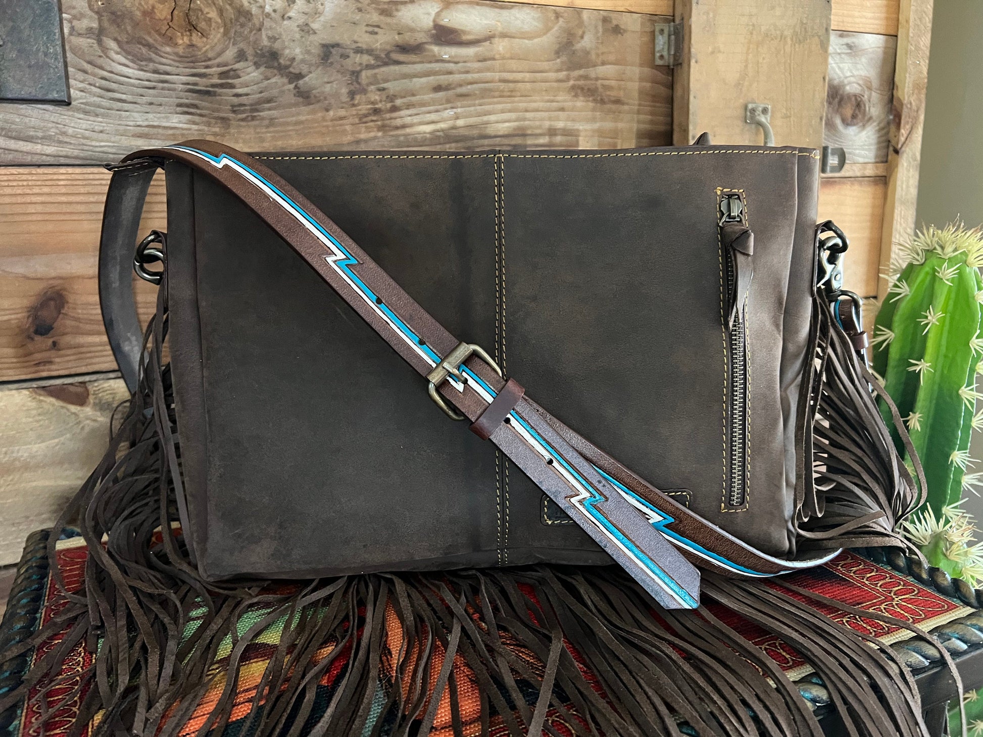 Hair on HIde Aztec Concealed Carry Shoulder / Crossbody Bag