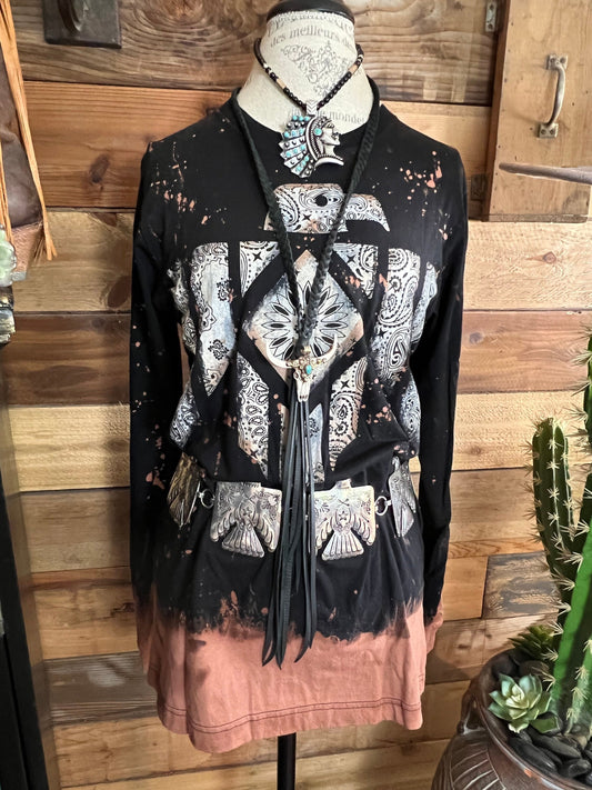 Hand Bleached Thunderbird Long Sleeve T Shirt