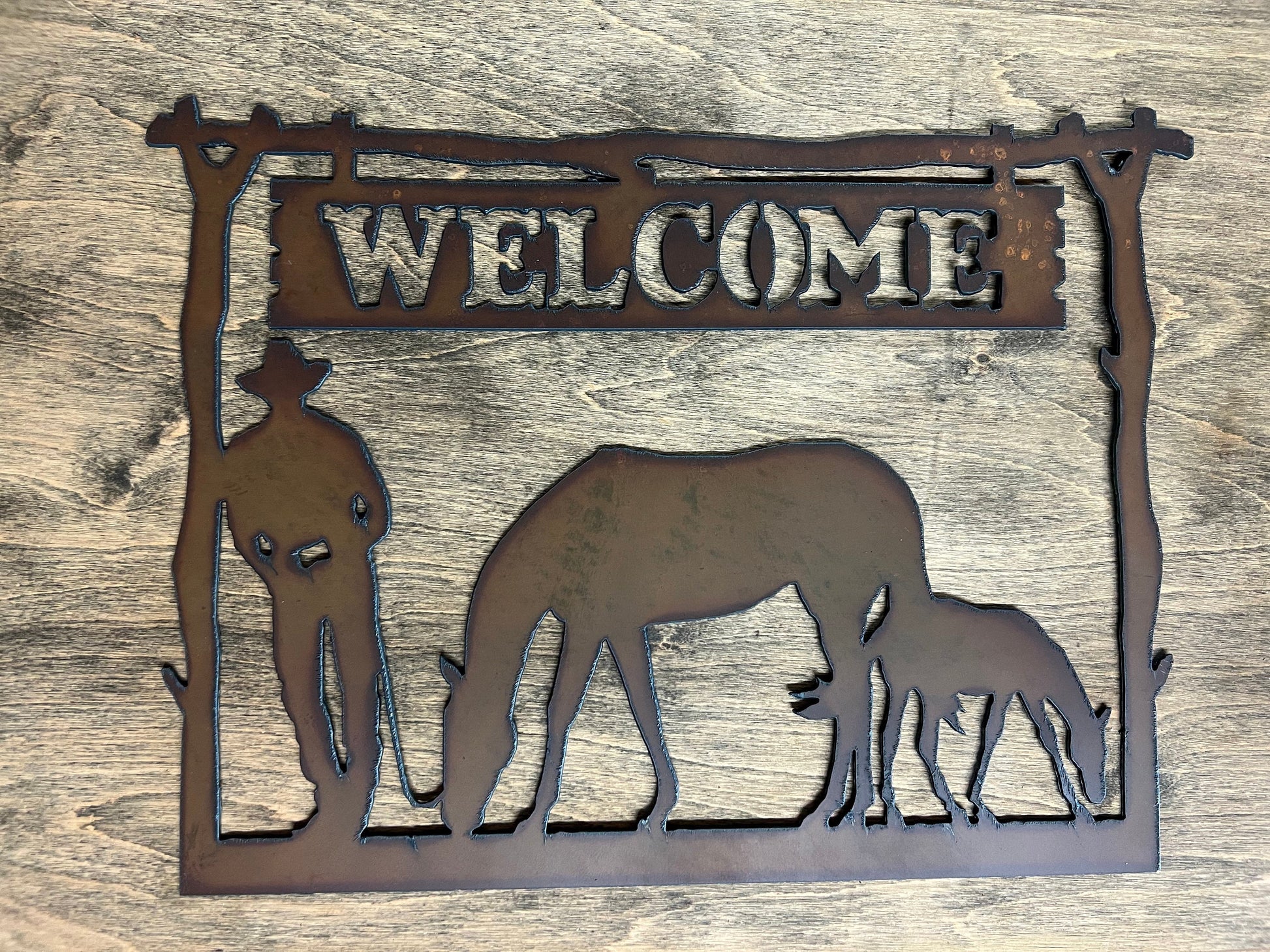 Cowboy Welcome Sign