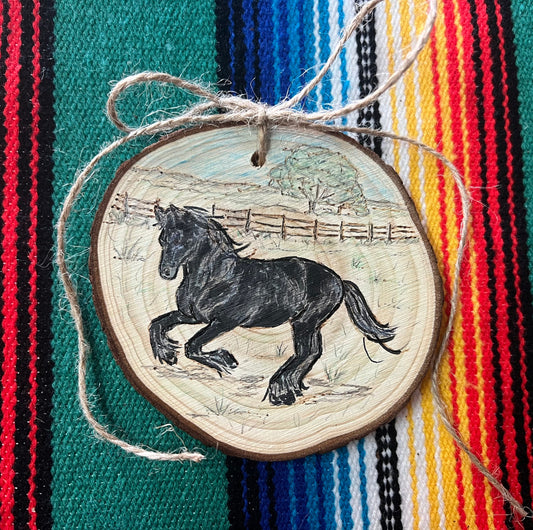 Midnight Horse on Wood