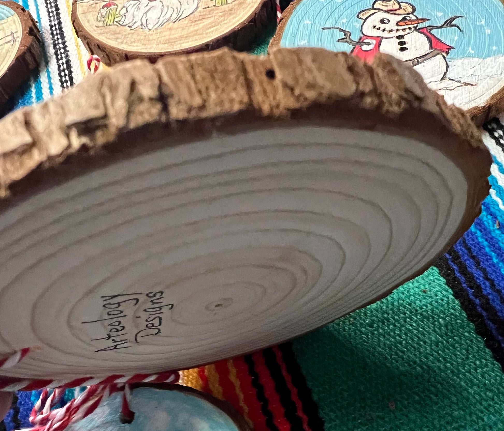 Hand Burned Donkey Ornament on Wood