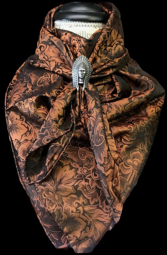 Silk Scarf Wild Rags Rusty Brown Baroque