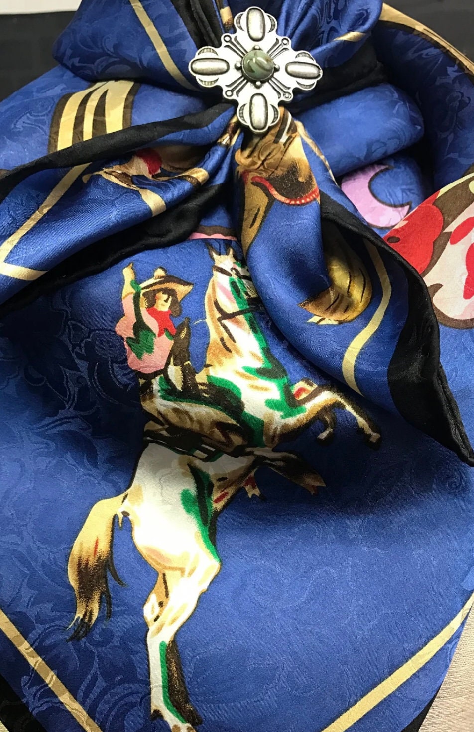 Silk Scarf Wild Rags Blue Cowgirls