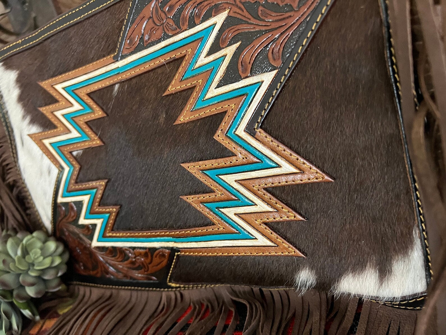 Hair on HIde Aztec Concealed Carry Shoulder / Crossbody Bag