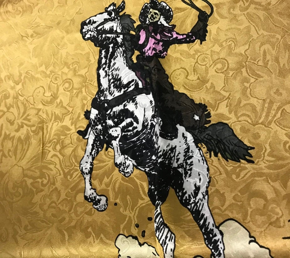 Silk Scarf Wild Rag Golden Mustang