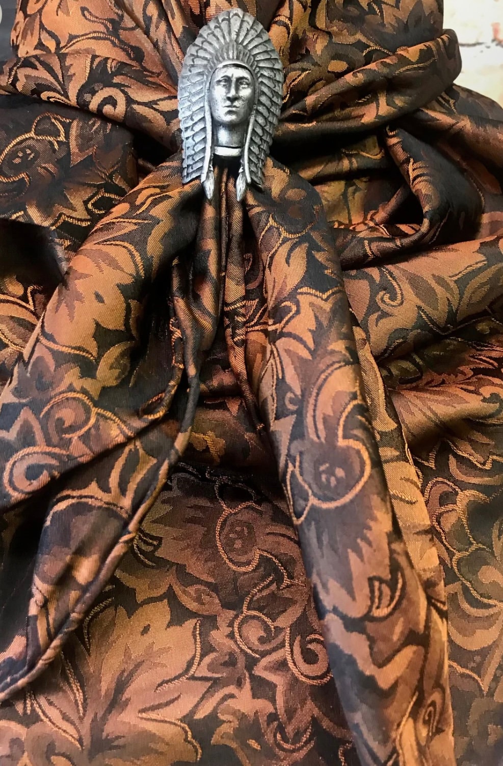 Silk Scarf Wild Rags Rusty Brown Baroque