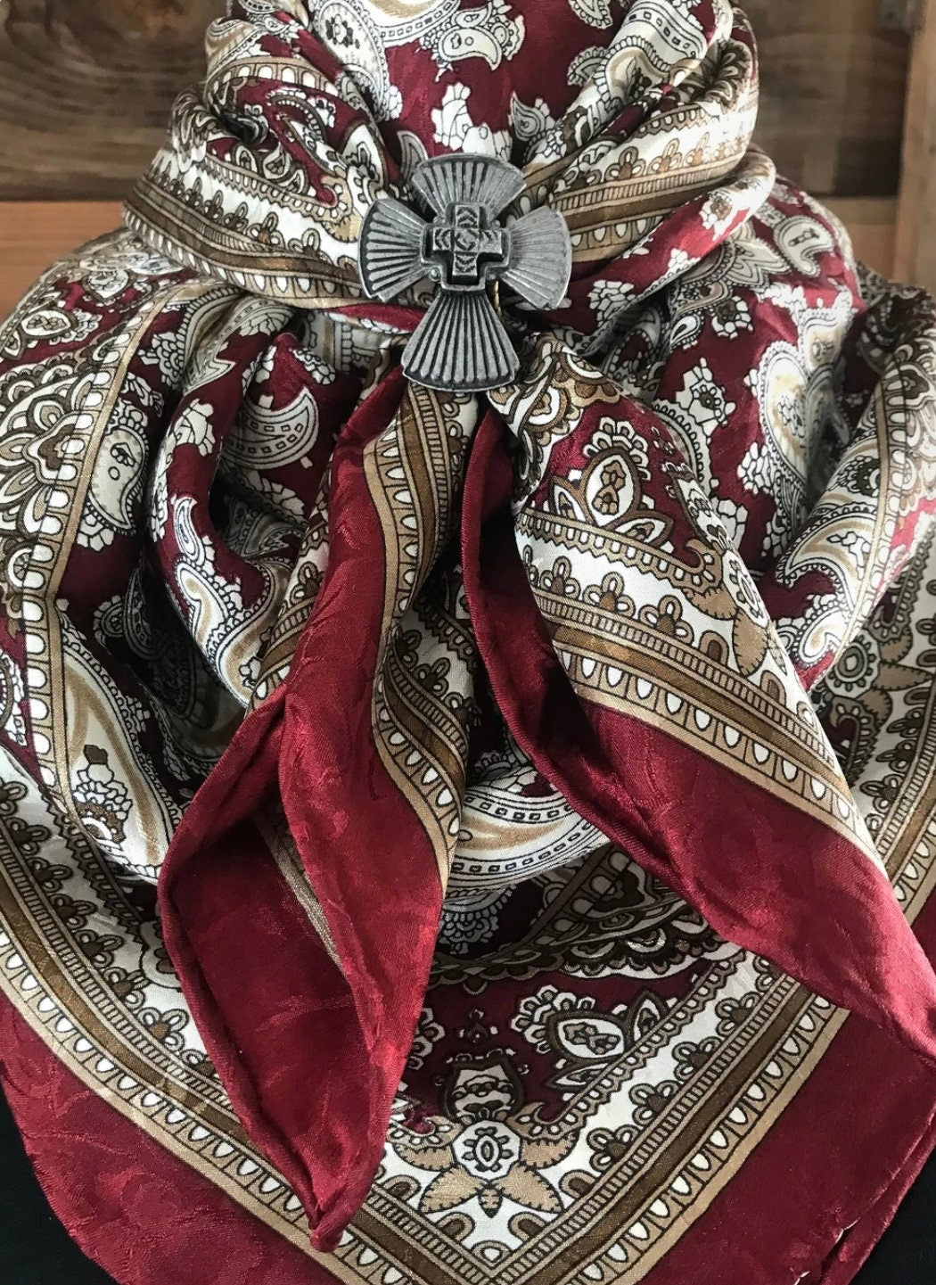 Silk Scarf Wild Rags Crimson Paisley