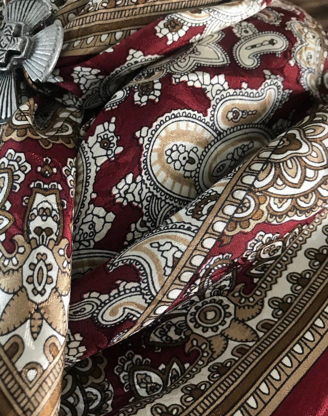 Silk Scarf Wild Rags Crimson Paisley