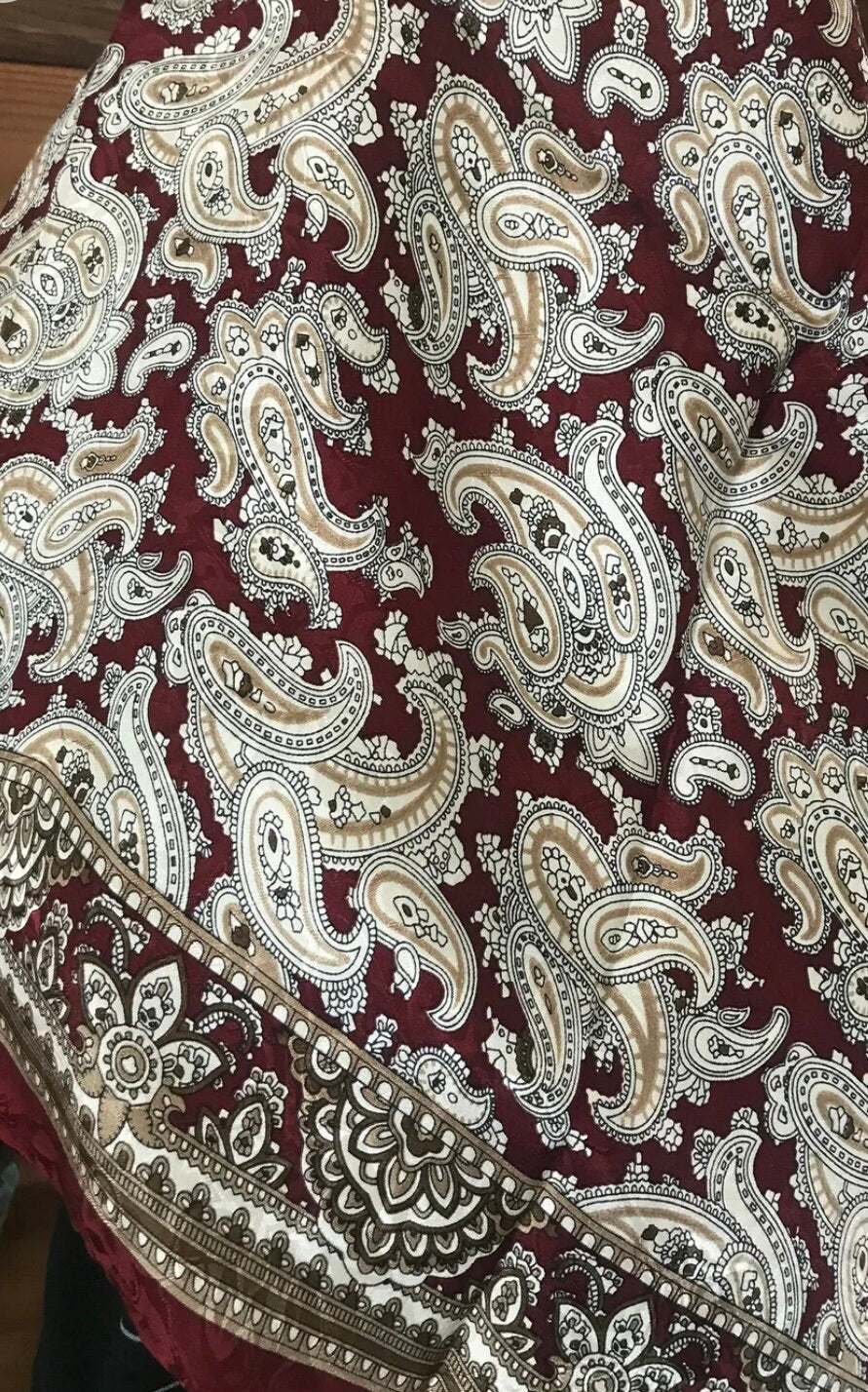 Silk Scarf Wild Rags Crimson Paisley