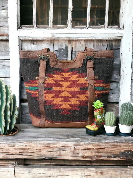 Woven Saddle Blanket Tote Bag The Alamo
