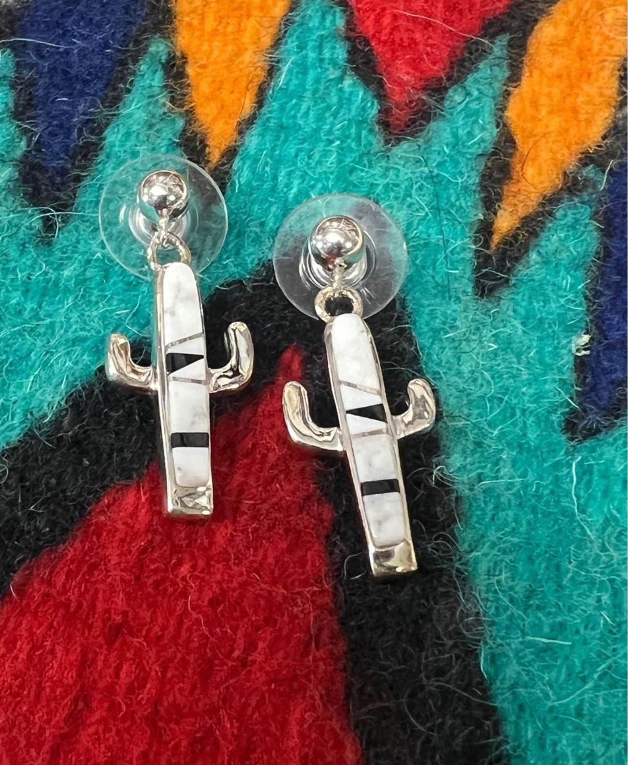 Navajo Inlay Cactus Earrings