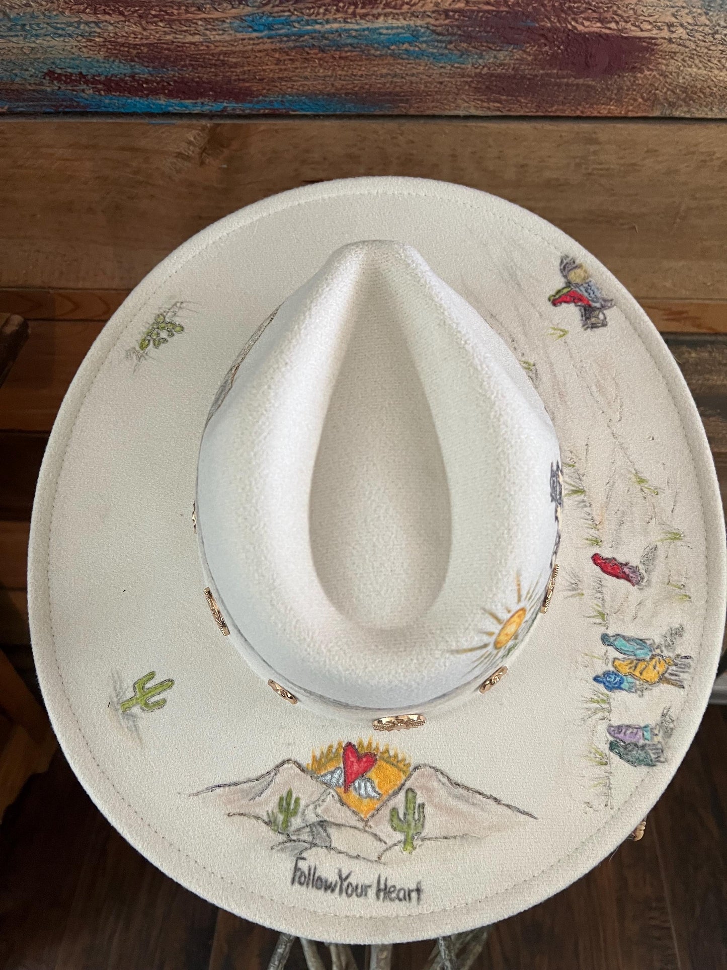 Follow Your Heart Storyteller Burned Felt Hat