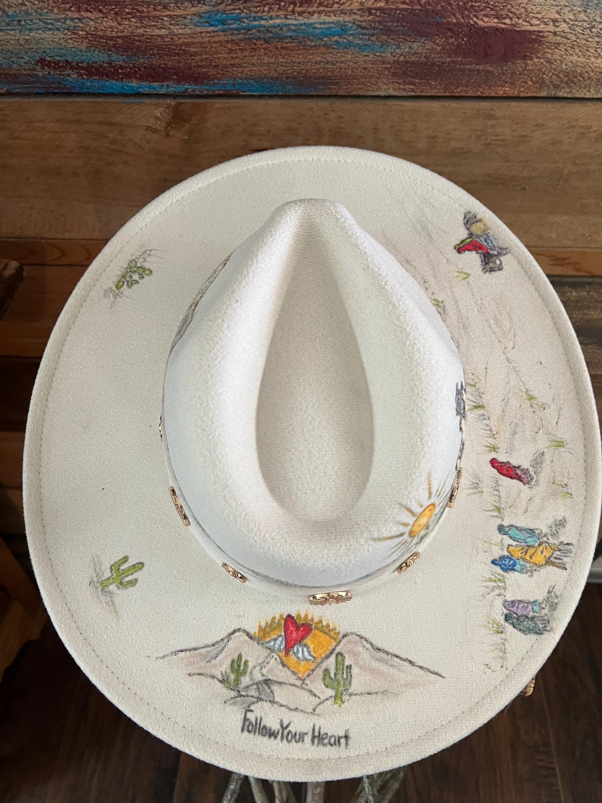 Follow Your Heart Storyteller Burned Felt Hat