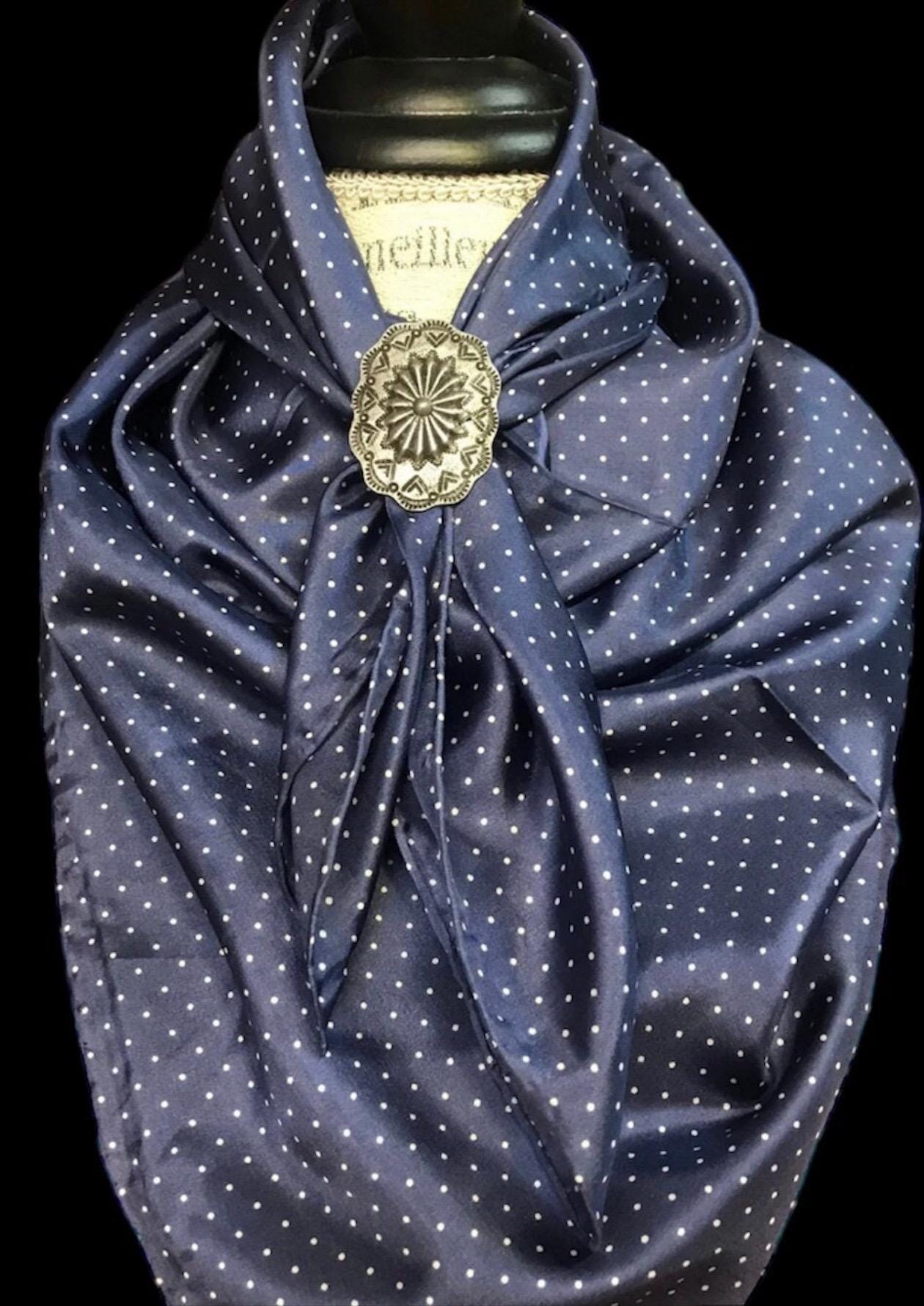 Silk Scarf Wild Rags Navy. Polka Dot