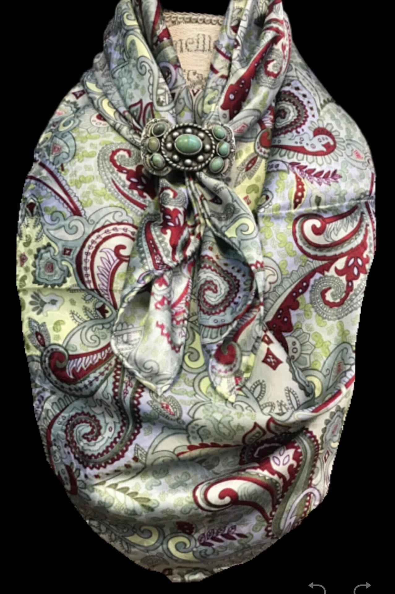 Silk Scarf Wild Rags Mint Paisley