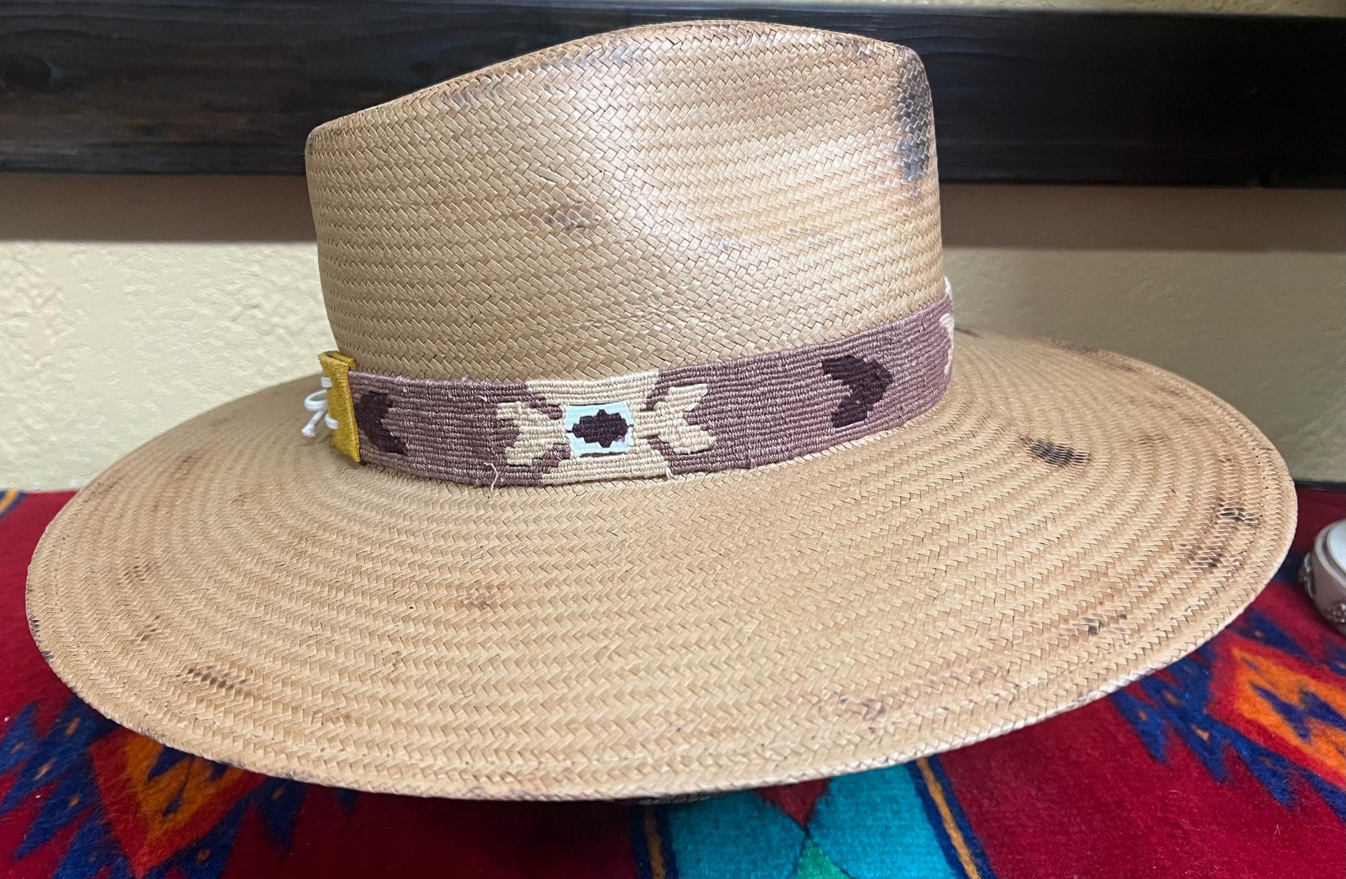 Cactus Blossoms Burned Stetson Straw Hat