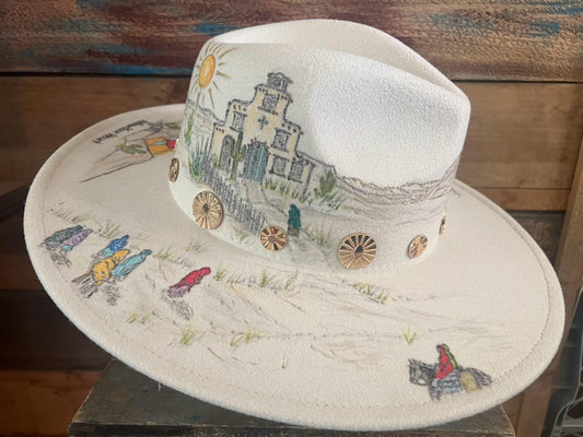 Follow Your Heart Storyteller Burned Felt Hat