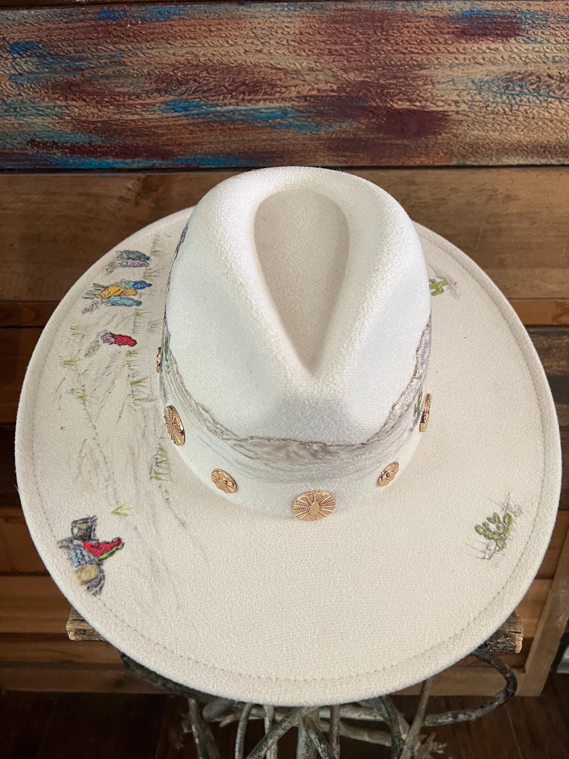 Follow Your Heart Storyteller Burned Felt Hat