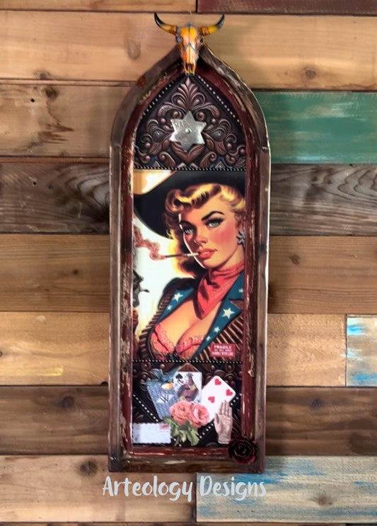 Retro Vintage Wild West Cowgirl Art Wall Decor