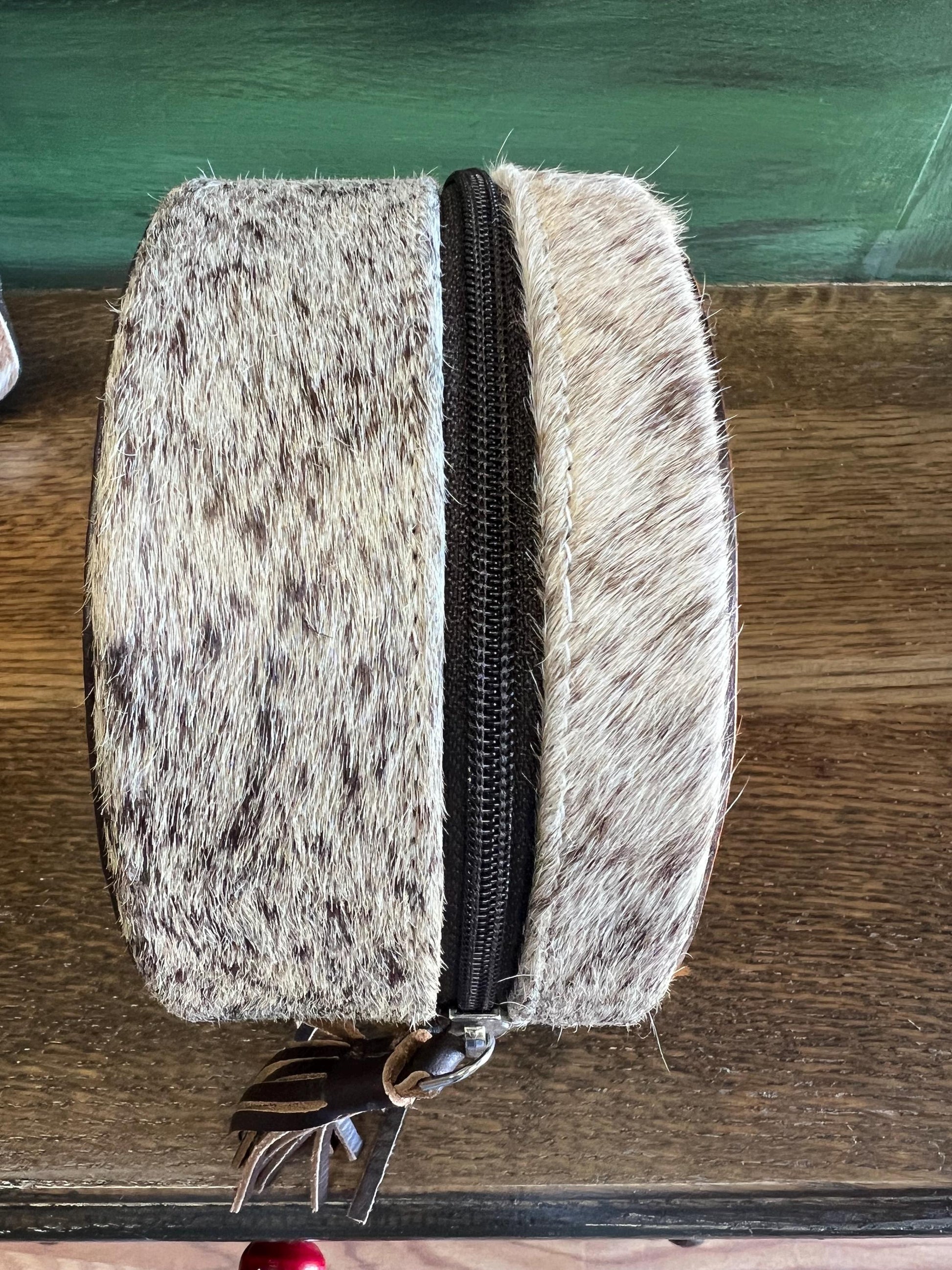 Cowhide and Tooled Leather Jewelry Case
